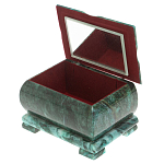 Шкатулка прямоугольная с зеркалом из натурального камня змеевик Stone Casket варинант исполнения - 3 | Loft Concept в Брянске