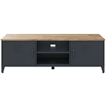 ТВ-тумба из металла и столешницей из массива дуба Metal Wood TV-Stand варинант исполнения - 1 | Loft Concept в Брянске