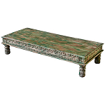 Кофейный стол из массива тропического дерева с резным декором Capellan Green Coffee Table варинант исполнения - 1 | Loft Concept в Брянске