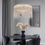Подвесная кольцевая люстра с металлическими цепочками Fringe Chain Horizontal Ring Light варинант исполнения - 3 | Loft Concept в Брянске