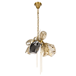 Люстра подвесная со стеклянными плафонами из дымчатого и золотистого с тремя вертикальными подвесками Gilded Mirage  варинант исполнения - 5 | Loft Concept в Брянске