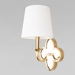 Бра с белым текстильным абажуром и декоративным основанием в виде четырехлистника с зеркальной вставкой Vitorino варинант исполнения - 14 | Loft Concept в Брянске