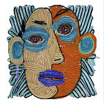 Арт-Объект плетеный из нитей Абстрактный портрет Joana Schneider  варинант исполнения - 2 | Loft Concept в Брянске