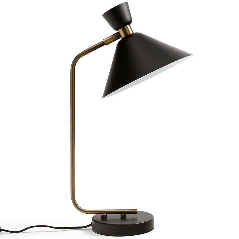 Настольная лампа с поворотным плафоном Davy Lamp Черный Винтажная латунь Настольная лампа с поворотным плафоном Davy Lamp Черный Винтажная латунь в Брянске | Loft Concept