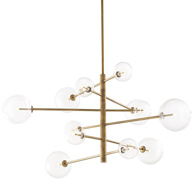 Люстра Chandelier Argento L Латунь Античная полированная Прозрачное Стекло Люстра Chandelier Argento L Латунь Античная полированная Прозрачное Стекло в Брянске | Loft Concept