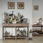 Деревянная консоль из массива дерева с двумя ящиками Oak Margery Provence Console Table варинант исполнения - 2 | Loft Concept в Брянске