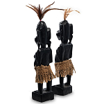 Комплект из 2-х деревянных статуэток Asmat Statuettes Black варинант исполнения - 2 | Loft Concept в Брянске
