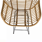 Стул барный с ротанговым плетением Half Bar Chair with Wicker с подлокотниками варинант исполнения - 7 | Loft Concept в Брянске