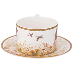 Чайная пара из фарфора с изображением собаки и зайцев 300 мл Hunting Porcelain Collection 2 варинант исполнения - 2 | Loft Concept в Брянске