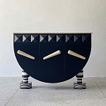 Дизайнерский комод полукруглый черный с 3-мя фактурным ящиками Occasion варинант исполнения - 1 | Loft Concept в Брянске