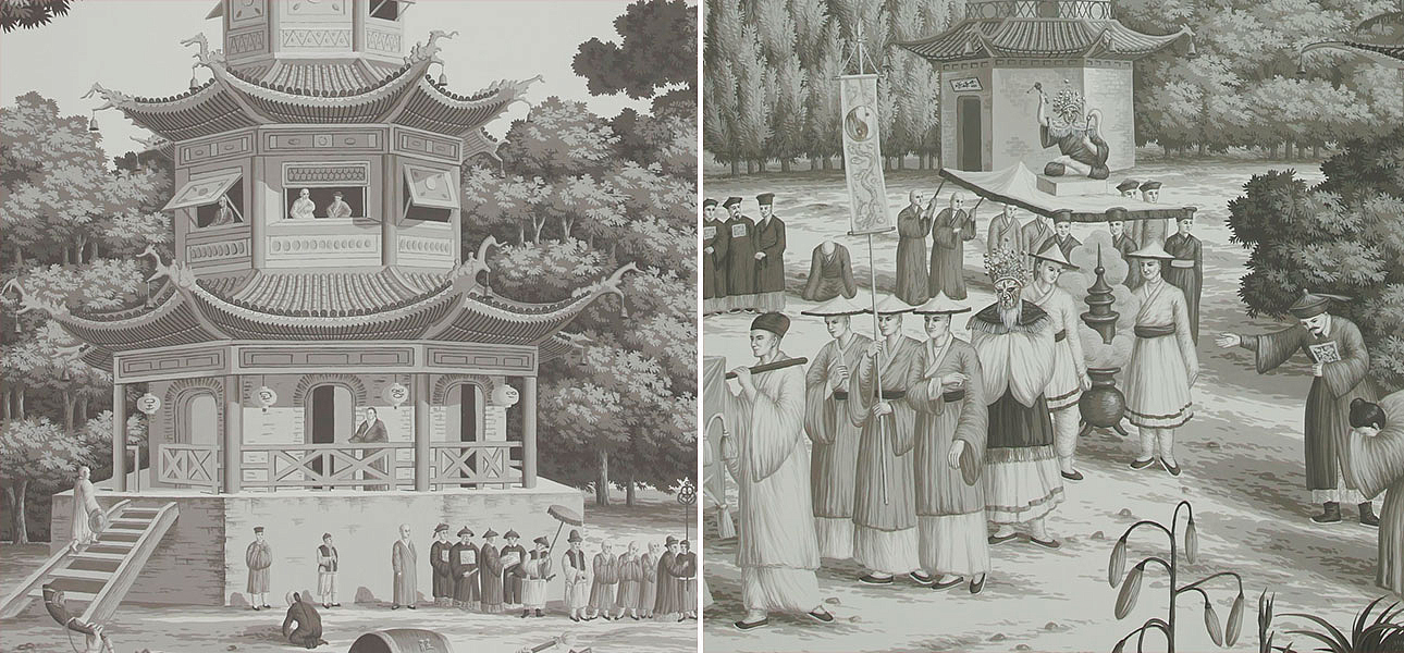 Обои ручная роспись Procession Chinoise Eau Forte on scenic paper Обои ручная роспись Procession Chinoise Eau Forte on scenic paper - Loft-Concept в Брянске