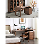 Стол рабочий округлой формы с 3-мя ящиками  Working Moonnut Table варинант исполнения - 2 | Loft Concept в Брянске