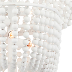 Люстра белая в форме спирали с декором из круглых деревянных бусин White Wooden Beads варинант исполнения - 1 | Loft Concept в Брянске