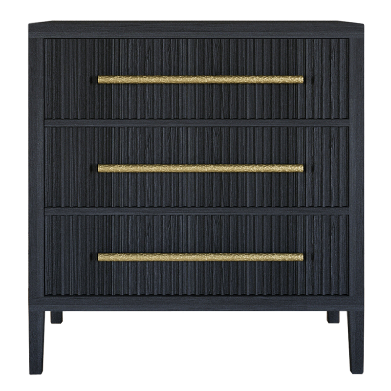 Комод Primo с 3 выдвижными ящиками Черный дуб Черный в Брянске | Loft Concept 