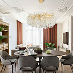 Люстра с хрустальными подвесками на металлических ветках Fairytree Light Gold Chandelier 18 варинант исполнения - 2 | Loft Concept в Брянске