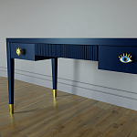 Письменный стол Elsa Dreams Blue Шпон дерево с двумя ящиками варинант исполнения - 4 | Loft Concept в Брянске