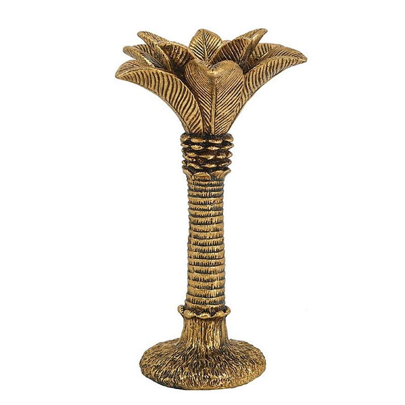 Подсвечник в форме пальмы с резными листьями и текстурным основанием Golden palm leaves Бронза Подсвечник в форме пальмы с резными листьями и текстурным основанием Golden palm leaves Бронза в Брянске | Loft Concept