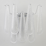 Бра с подвесками из рифленного стекла в форме капель на основании цвета хром Textured Glass варинант исполнения - 6 | Loft Concept в Брянске