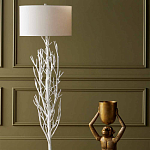 Торшер белый с цилиндрическим абажуром и каркасом в виде дерева Branched Tree варинант исполнения - 4 | Loft Concept в Брянске