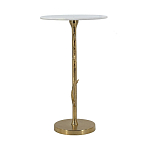 Столик с золотистым основанием в виде цветка и круглой мраморной столешницей Golden Snowdrop варинант исполнения - 3 | Loft Concept в Брянске