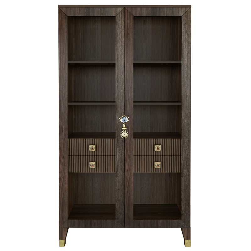 Дизайнерский шкаф витрина Elsa Dreams Walnut с 4-мя ящиками Орех Золотой в Брянске | Loft Concept 