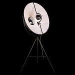 Торшер в виде прожектора с круглым тканевым абажуром на треноге черного цвета Radiance Éclat варинант исполнения - 1 | Loft Concept в Брянске