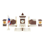 Настольный письменный набор из мрамора и лемезита с гербом и флагом России Marble Accessory варинант исполнения - 1 | Loft Concept в Брянске
