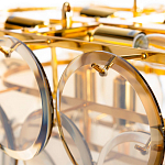 Люстра с круглыми стеклянными подвесками Cardiel Amber Glass Chandelier варинант исполнения - 5 | Loft Concept в Брянске