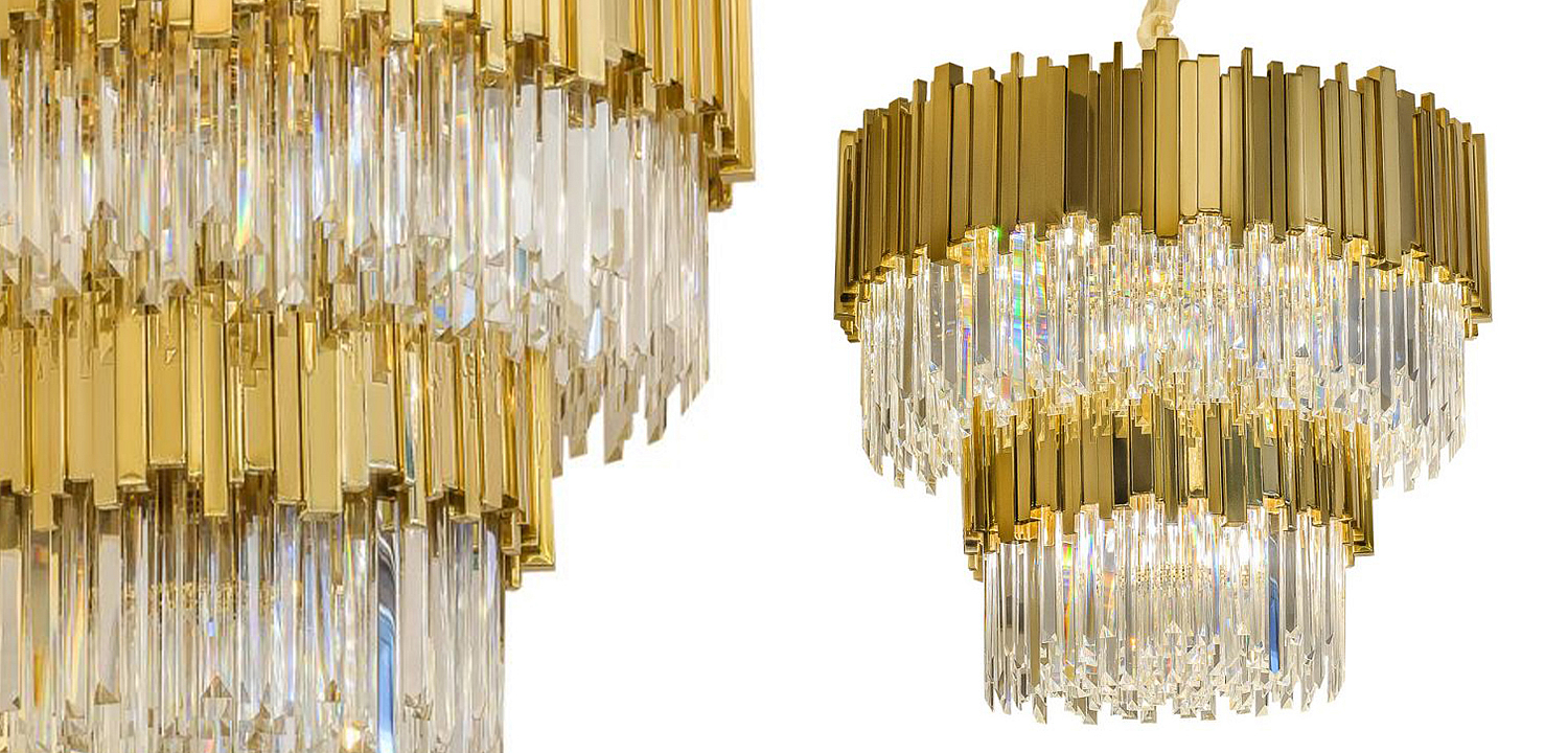 Круглая многоярусная люстра Luxxu Modern Cascade Chandelier Gold Metal Glass Круглая многоярусная люстра Luxxu Modern Cascade Chandelier Gold Metal Glass - Loft-Concept в Брянске