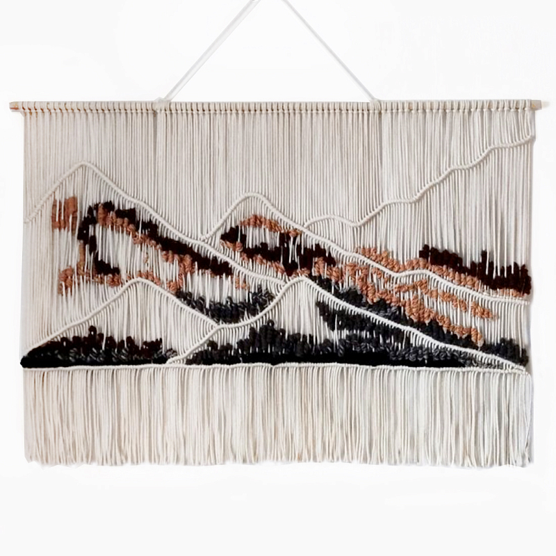 Гобелен ручная работа Wabi-Sabi II  Черный Терракотовый ivory ( слоновая кость ) в Брянске | Loft Concept 