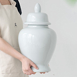 Ваза белая с крышкой однотонная Chinoiserie Ceramics варинант исполнения - 7 | Loft Concept в Брянске