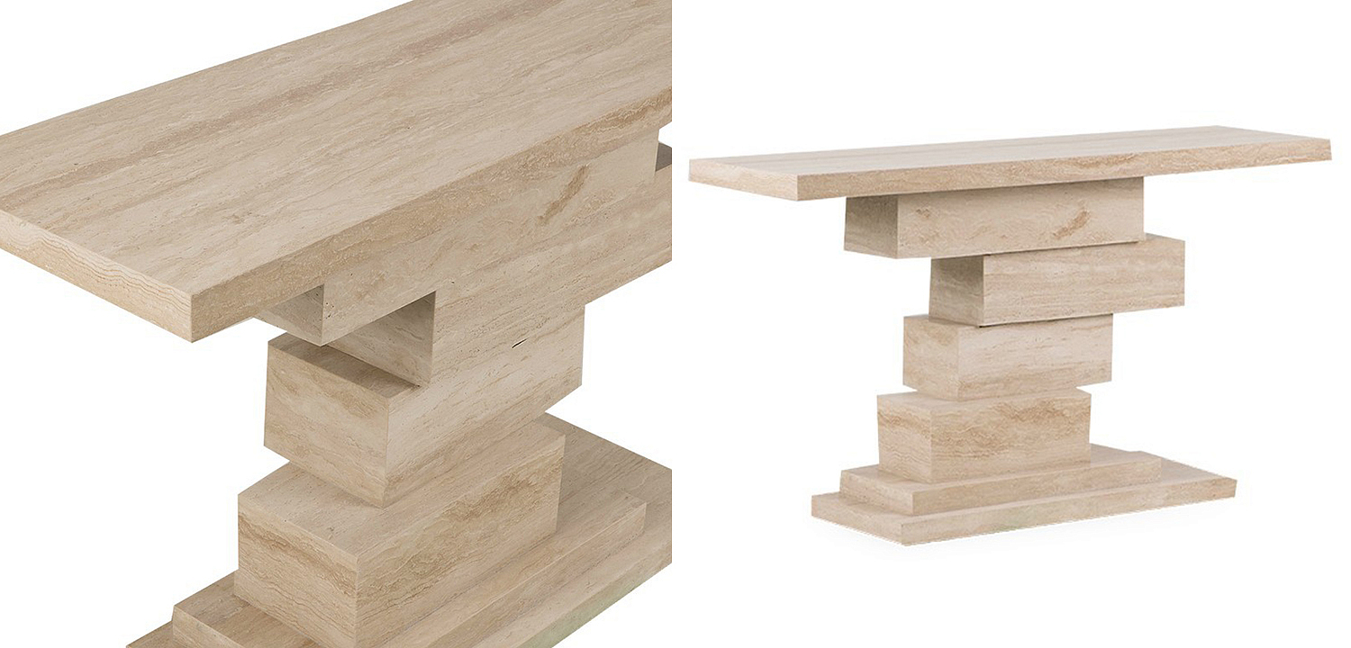 Консоль Taya Travertine Console Консоль Taya Travertine Console - Loft-Concept в Брянске