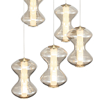 Люстра светодиодная с стеклянными волнообразными плафонами Amphora of Light варинант исполнения - 4 | Loft Concept в Брянске