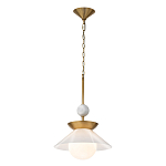 Подвесной светильник латунного цвета с конусовидным белым плафоном Quintiesse варинант исполнения - 3 | Loft Concept в Брянске