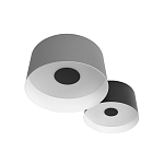 Потолочный светильник с 2-мя цилиндрическими абажурами серого и черного цвета Urban Dome варинант исполнения - 5 | Loft Concept в Брянске