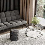 Пуф Three Gray в ткани букле серого цвета варинант исполнения - 4 | Loft Concept в Брянске