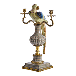 Подсвечникв образе попугая из фарфора с бронзовыми элементами Eden Garden варинант исполнения - 4 | Loft Concept в Брянске