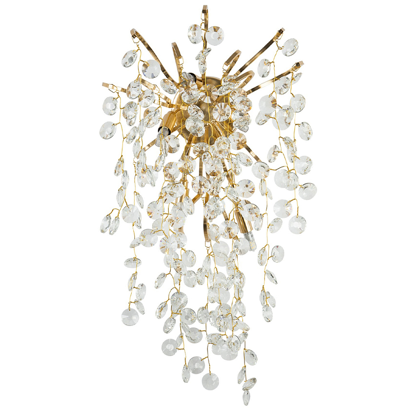 Бра с хрустальными подвесками на металлических ветках Fairytree Light Gold Wall Lamp Золотой Прозрачный Бра с хрустальными подвесками на металлических ветках Fairytree Light Gold Wall Lamp Золотой Прозрачный в Брянске | Loft Concept