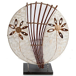 Настольная лампа из перламутра и дерева на подставке Indonesian Shell Flower варинант исполнения - 1 | Loft Concept в Брянске