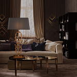 Настольная лампа на ажурном чугунном основании с серым абажуром Openwork Lamp варинант исполнения - 5 | Loft Concept в Брянске