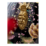 Ваза из фарфора черная с цветочной росписью и бронзовыми элементами Spring Garden варинант исполнения - 6 | Loft Concept в Брянске