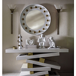 Зеркало белое с круглыми золотыми декоративными элементами Prince of the Church варинант исполнения - 2 | Loft Concept в Брянске