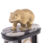Часы настольные бронзовые с декором в виде медведя Bear Stone Clock варинант исполнения - 2 | Loft Concept в Брянске