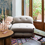 Дизайнерский угловой диван с велюровой светло-коричневой обивкой Fosse Sofa варинант исполнения - 6 | Loft Concept в Брянске