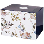 Чайный сервиз из фарфора белый с рисунком цветов на 6 персон 14 предметов Garden Whisper Porcelain Set  варинант исполнения - 4 | Loft Concept в Брянске