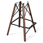 Барный стул со спинкой и подлокотниками на 4-х деревянных ножках Douglas Rhombus Синий Велюр варинант исполнения - 4 | Loft Concept в Брянске