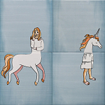 Плитка с узором Девочка единорог варинант исполнения - 2 | Loft Concept в Брянске