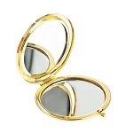 Зеркало карманное складное круглое из натурального камня Оникс в подарочной упаковке Gold Stone Mirrors варинант исполнения - 2 | Loft Concept в Брянске