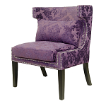 Полукресло с мягкой обивкой из жаккарда на 4-х ножках из массива березы Baroque Armchair violet варинант исполнения - 3 | Loft Concept в Брянске