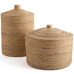 Плетеная корзина с крышкой Kheri Wicker Basket варинант исполнения - 2 | Loft Concept в Брянске